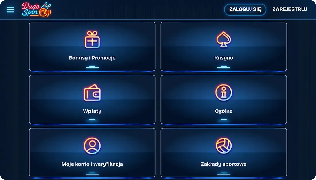 często zadawane pytania dotyczące kasyna dudespin